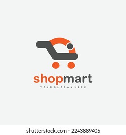 shop mart logo design gradient icon