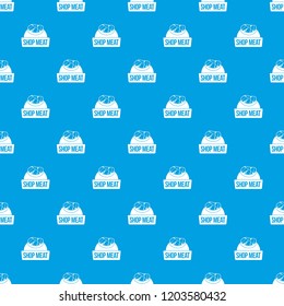 Shop meat pattern vector seamless blue repeat for any use