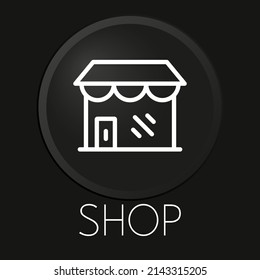 Ver icono mínimo de línea vectorial en el botón 3D aislado en el fondo negro. Vector Premium.