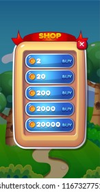 Shop Mobile Game User Interface GUI Assets Vector Eps 10