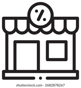 Ícone de vetor moderno na loja - Modelo de símbolo de ilustração mínima para design de interface de usuário do aplicativo móvel da Web
