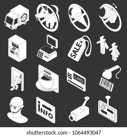 Shop navigation foods icons set vector white isolated on grey background 