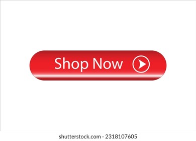  Shop now 3d red button.Vector web button.