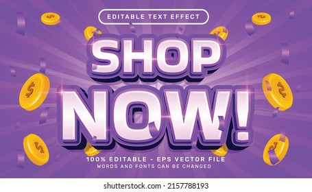 shop now 3d text effect and editable text effect