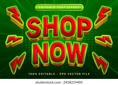 shop now 3d text effect and editable text effect