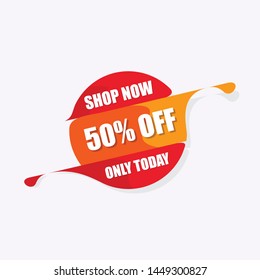 Shop Now 50% Off Sign