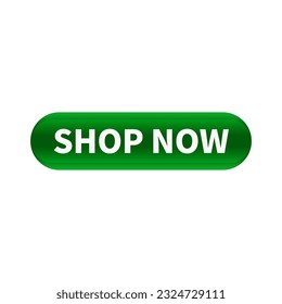 Shop Now Button In Green Gradient Rounded Rectangle Shape For Advertisement
