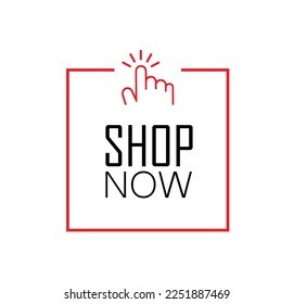 shop now button on white background