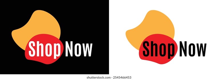 Shop now button vector. Buy now button for online shop. Modern colorful icon tag button for website design and others sell products.