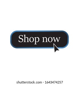 Shop now button. Vector illustration for web applications.