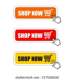 shop now button vector illustration on white background