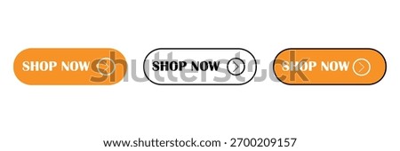 Shop now buttons set vector. Buy now button for online shop. Modern colorful buttons for website design. EPS 10