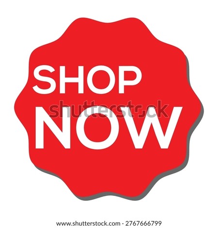 Shop now call to action label icon for online shopping