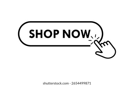 Shop now design logo template illustration