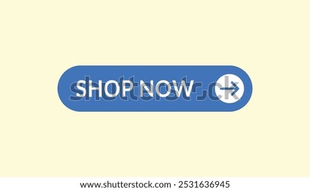 Shop Now e-commerce blue button vector