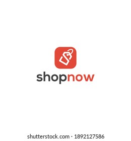 Shop now logo design. Price tag logo vector template. online store application logo