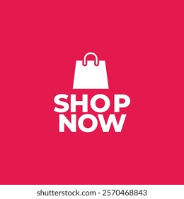 Shop Now, Minimalist Logo Vector Design