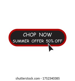 Shop now, summer offer concept with discounts, online store, shop. Advertising, marketing, business .Vector illustration.