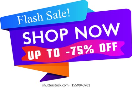 shop now template design, text with Limited times only & Special offer.  70% off. Vector Illustration - Vector