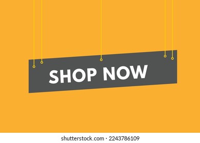 shop now text Button. shop now Sign Icon Label Sticker Web Buttons