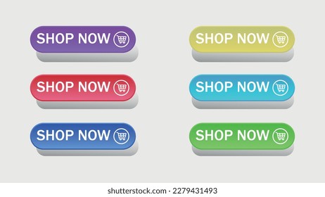 Shop now web button collection design templates