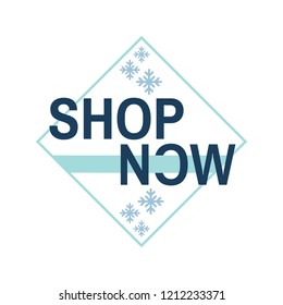 Shop now winter design vector