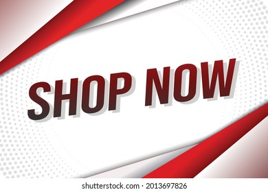 Shop now word concept vector illustration with lines 3d style for social media landing page, template, ui, web, mobile app, poster, banner, flyer, background, gift card, coupon, label, wallpaper