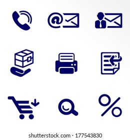 Shop and office icons set / Solid fill illustration in EPS 8 format