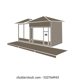 Shop on the street, vector drawing