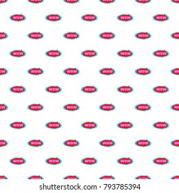 Shop online collection. Vector wow label seamless pattern. Fashion illustration, patches, stickers.