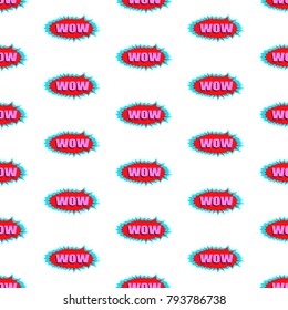 Shop online collection. Vector wow label seamless pattern. Fashion illustration, patches, stickers.