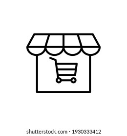 shop online icon on white background. Perfect use for web, pattern, design, icon, ui, ux, etc.