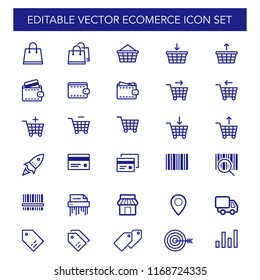 Shop online icon set editable vector