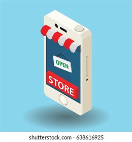 shop online, isometric icon