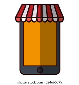 shop online smartphone icon vector illustration graphic design