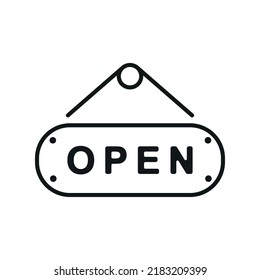 Shop open icon - editable stroke