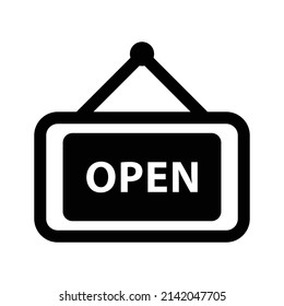 Shop open Icon .shopping, e-commerce icon. Simple flat vector illustration for your web site design, logo, app, UI.