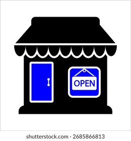 Shop Open Icon, Vector Graphics