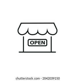 Shop open icon, vector illustration