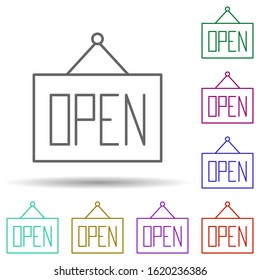 Shop, open, mall in multi color style icon. Simple thin line, outline vector of mall icons for ui and ux, website or mobile application