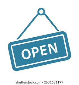 Shop Open Sign Icon Clipart Concept Of Welcoming Visitors Vector Illustration On Isolated White Background