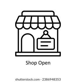 Shop Open vector outline Icon Design illustration. Business And Management Symbol on White background EPS 10 File