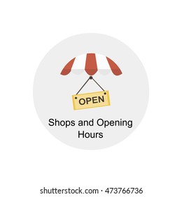 shop and opening hours icon