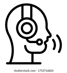 Icono de operador de compras. Icono vectorial de operador de tienda de esquema para diseño web aislado en fondo blanco