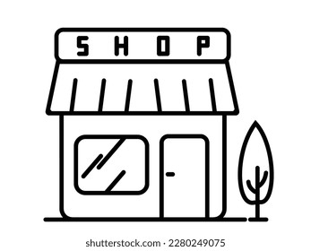 shop outline icon design, shop vector illustration