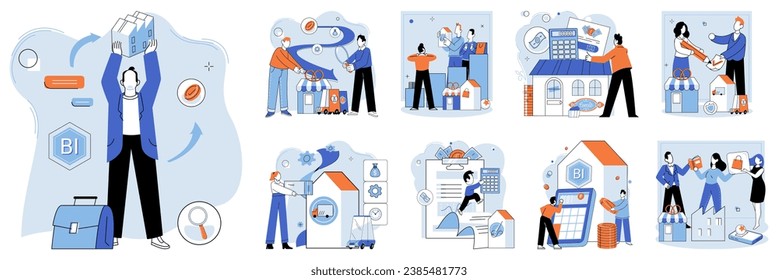 Shop owner. Vector illustration. The shop owner carefully managed their inventory to meet customer demands Ownership business comes with both responsibilities and rewards Small businesses owned