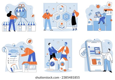 Shop owner. Vector illustration. The shop owner concept encapsulates unique challenges and responsibilities faced by retail business owners Companies employ various cooperation strategies to achieve