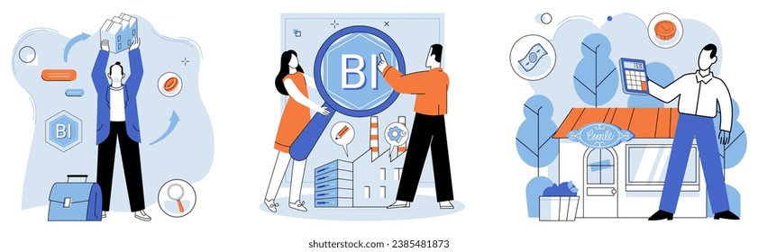 Shop owner. Vector illustration. The shop owner diligently managed their business finances to ensure profitability Ownership business grants individuals control over its direction and decision making