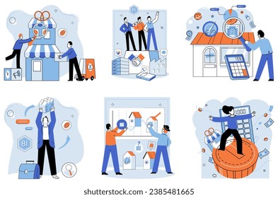 Shop owner. Vector illustration. Negotiation skills are vital in securing favorable deals and agreements Effective marketing strategies drive customer engagement and sales The shop owner concept