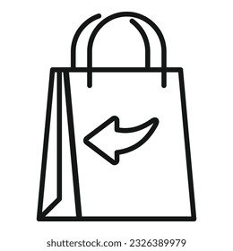 Shop package icon outline vector. Box parcel. Delivery service